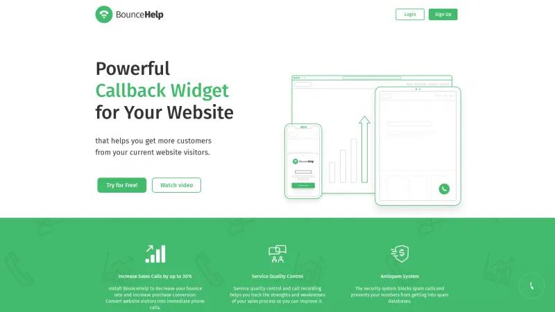 Homepage of Bouncehelp