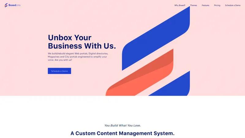 Homepage of BoxedCMS