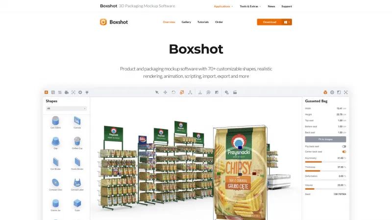 Homepage of Boxshot 5