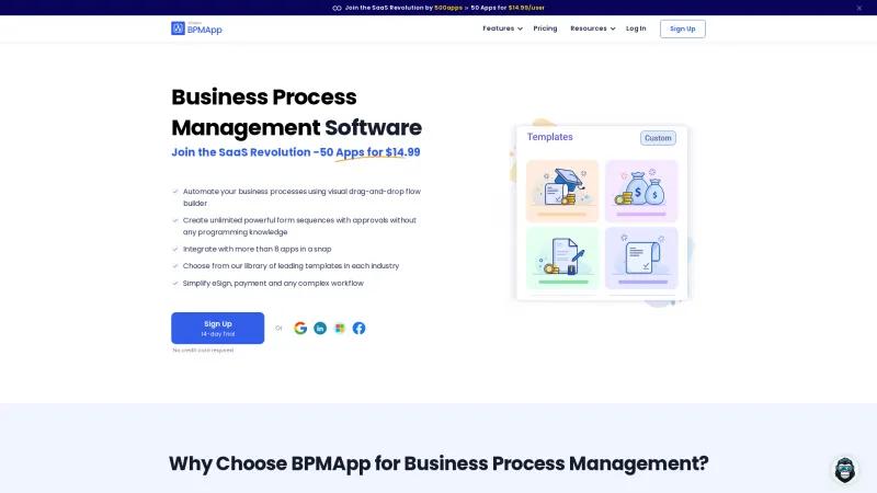 Homepage of BPMapp by 500apps