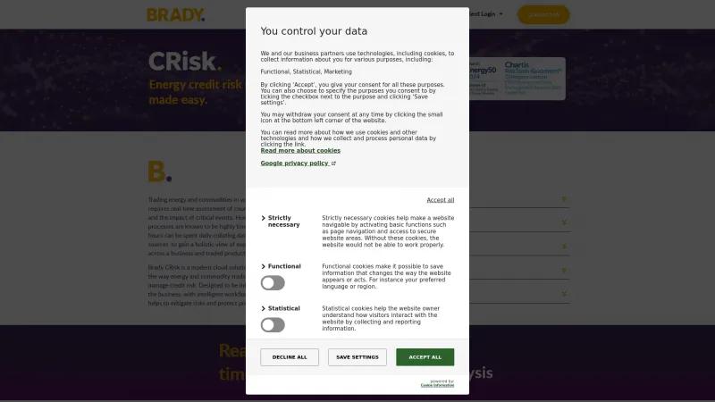 Homepage of CRisk