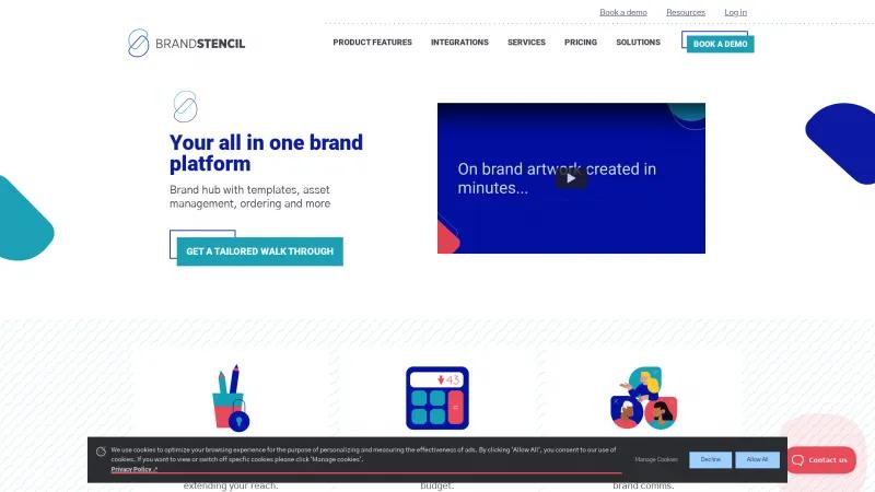 Homepage of BrandStencil