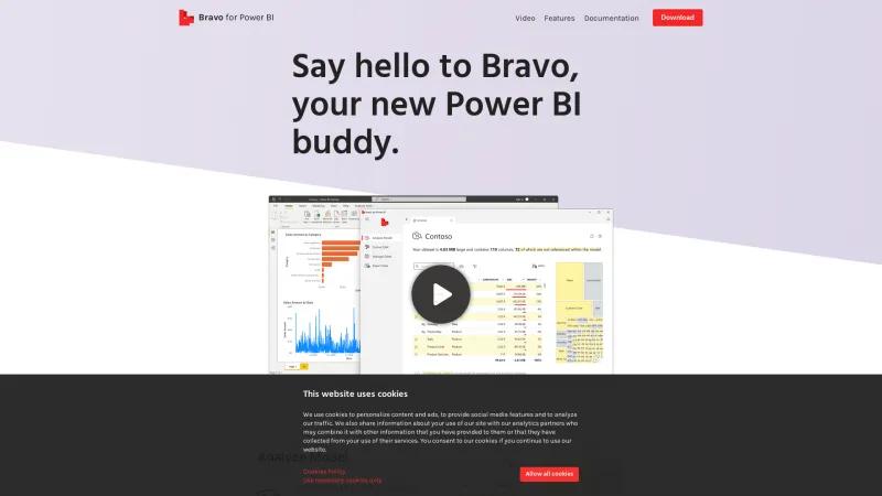 Homepage of Bravo for Power BI