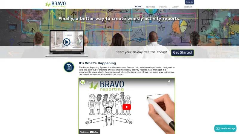 Homepage of Bravo Reporting