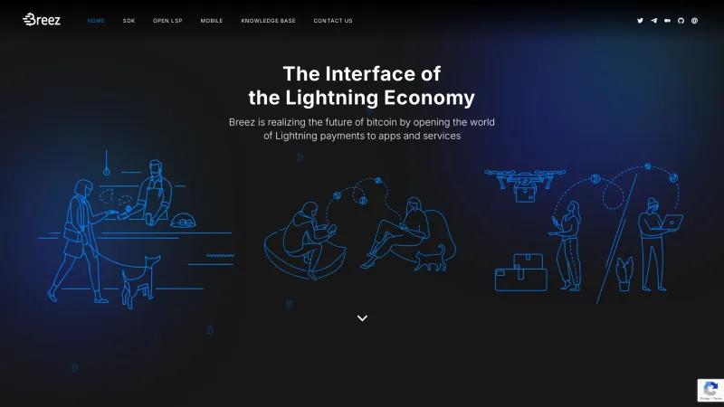 Homepage of Breez