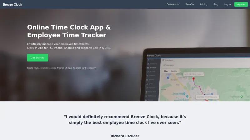 Homepage of Breeze Clock