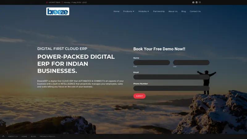 Homepage of BreezeERP