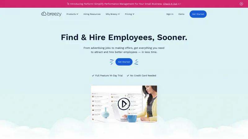 Homepage of Breezy HR