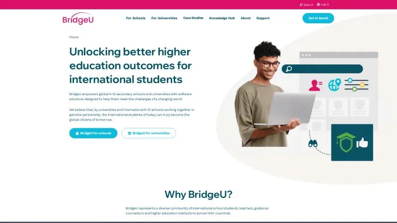 Homepage of BridgeU