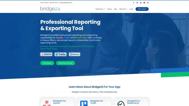 Homepage of Bridge24