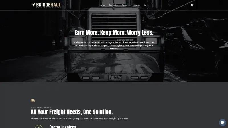 Homepage of BridgeHaul