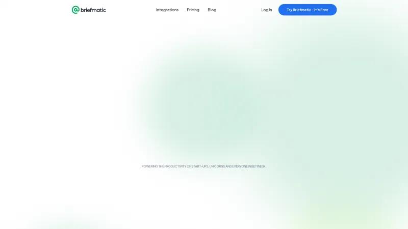 Homepage of Briefmatic