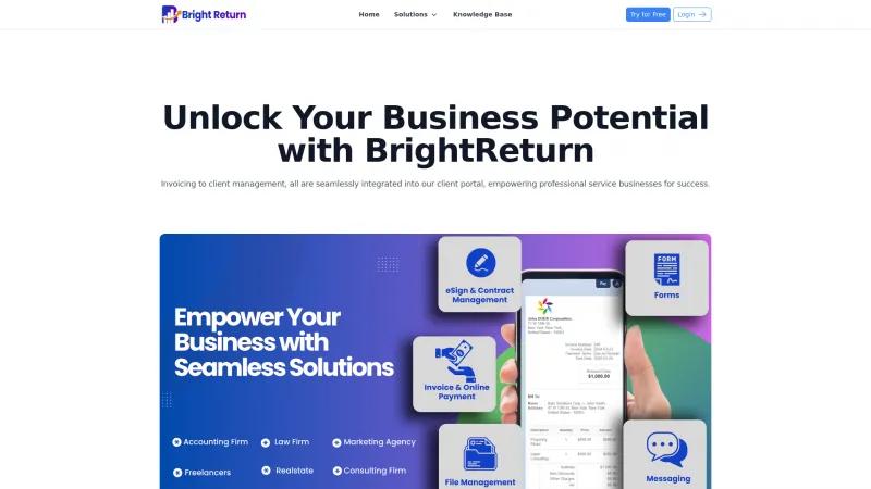 Homepage of Bright Return