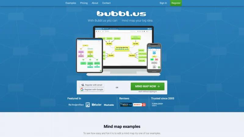 Homepage of Bubbl.us