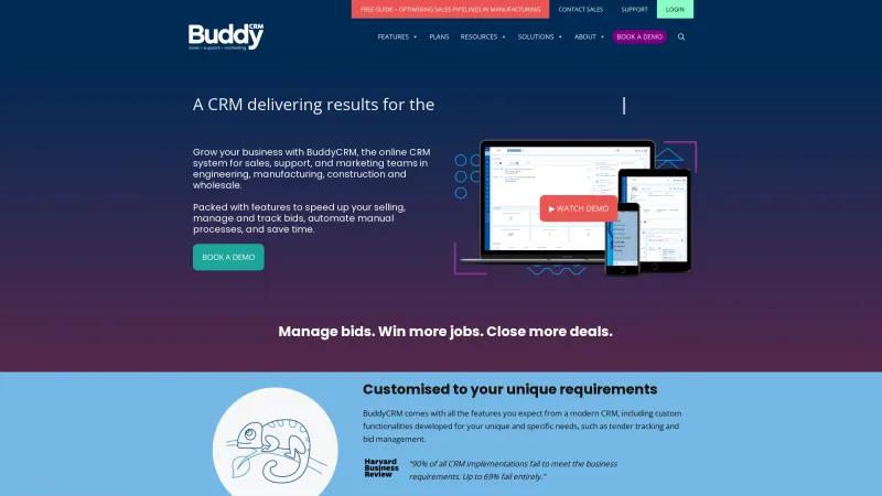 Homepage of BuddyCRM