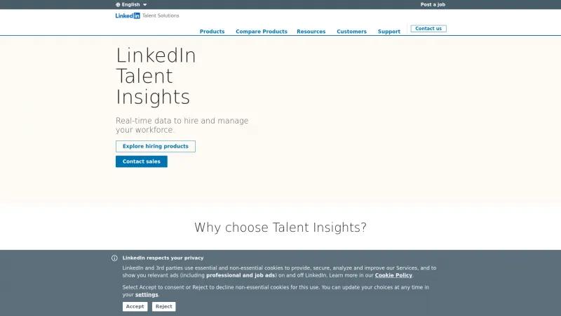 Homepage of LinkedIn Talent Insights