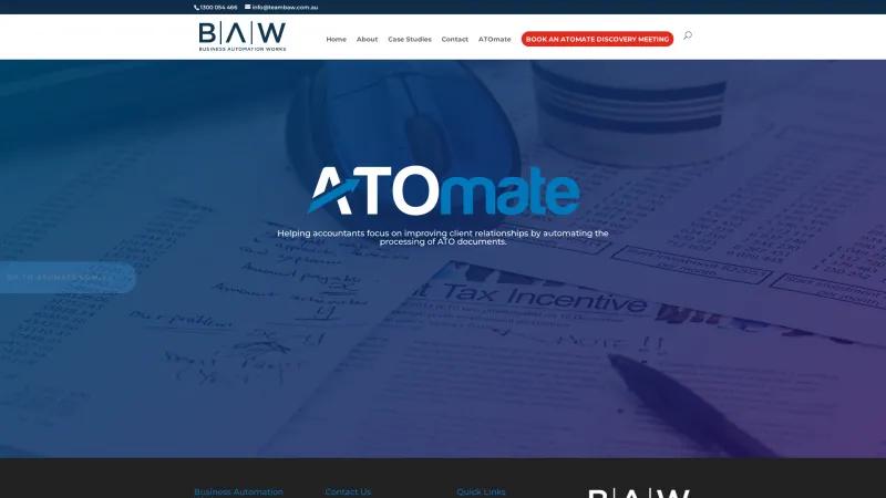 Homepage of ATOmate