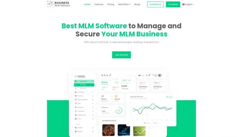 Homepage of Business MLM Software