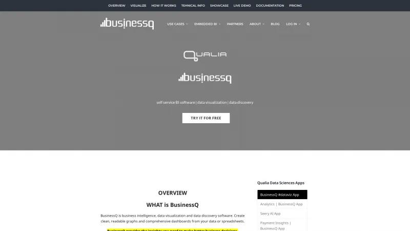 Homepage of BusinessQ