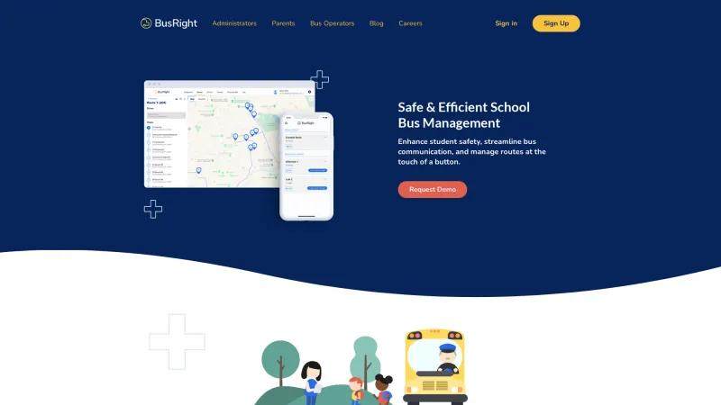 Homepage of BusRight