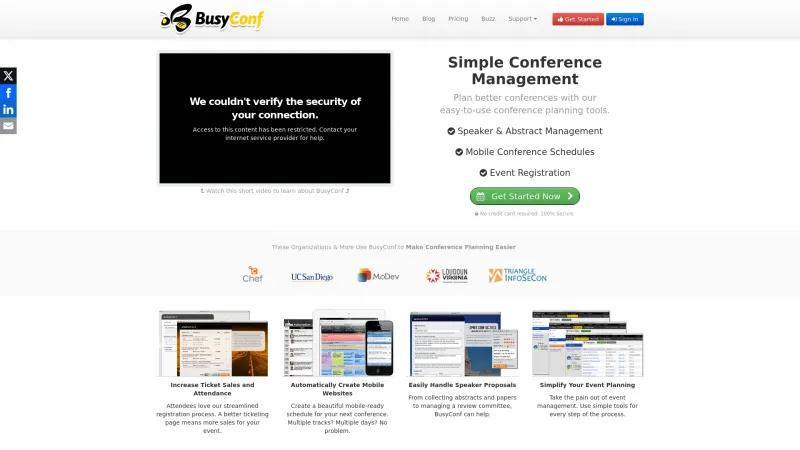 Homepage of BusyConf