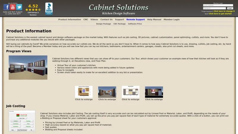 Homepage of Cabinet Solutions