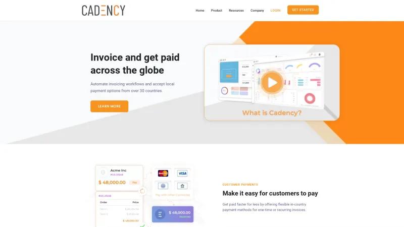 Homepage of Cadency