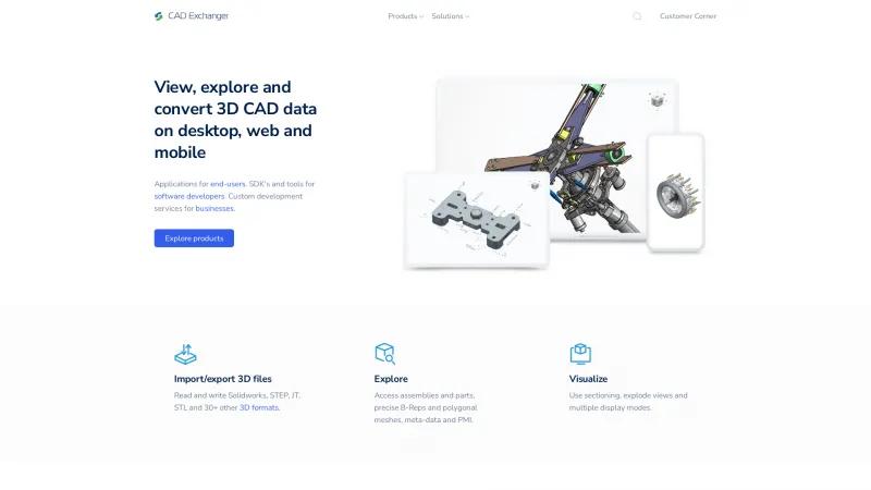 Homepage of CAD Exchanger