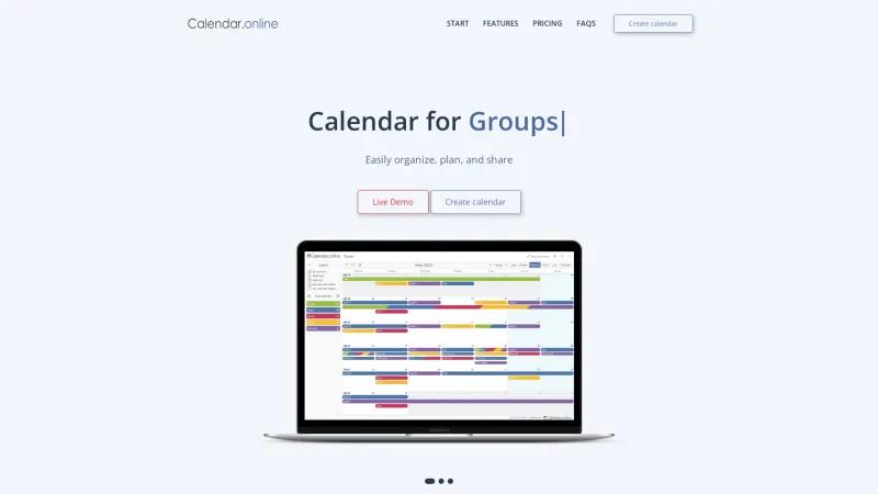 Homepage of Calendar.online