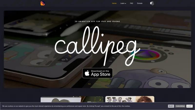 Homepage of Callipeg