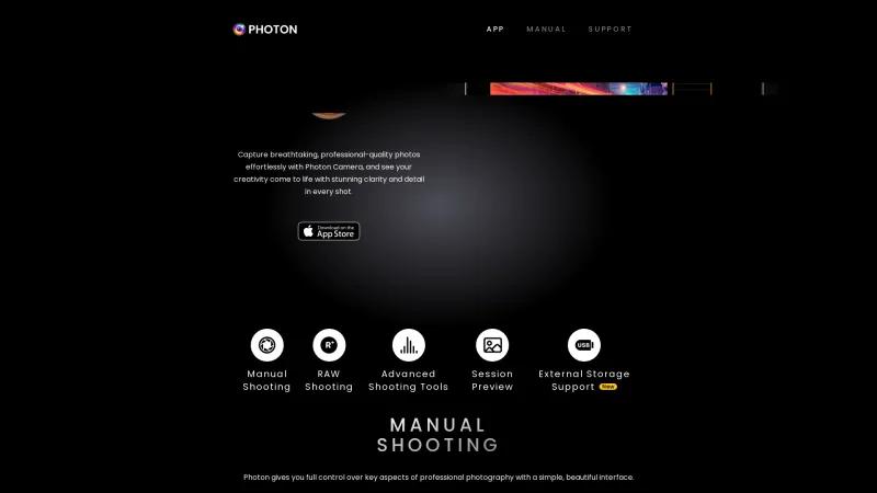 Homepage of Camera+