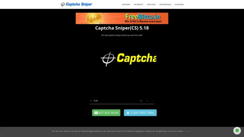 Homepage of Captcha Sniper