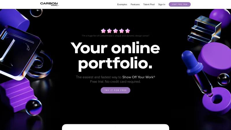 Homepage of Carbonmade