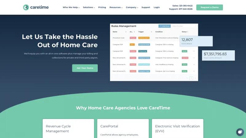 Homepage of CareTime