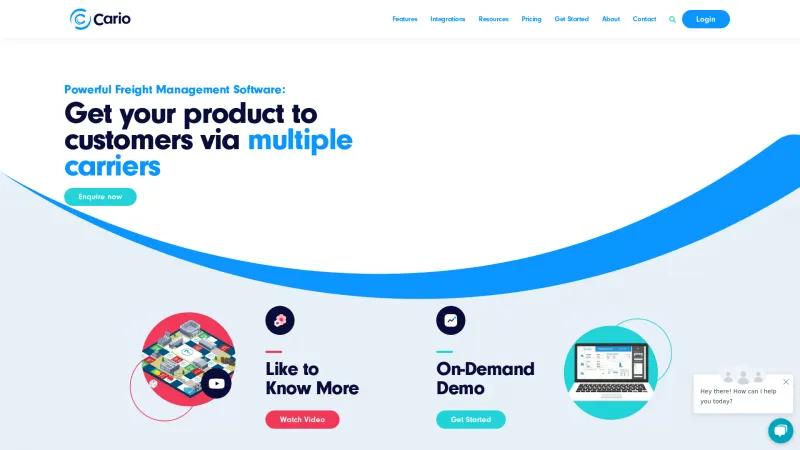 Homepage of Cario TMS