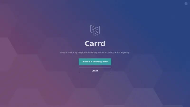 Homepage of Carrd