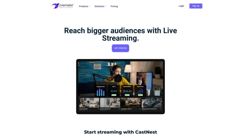 Homepage of CastNest