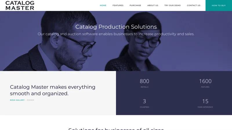 Homepage of Catalog Master