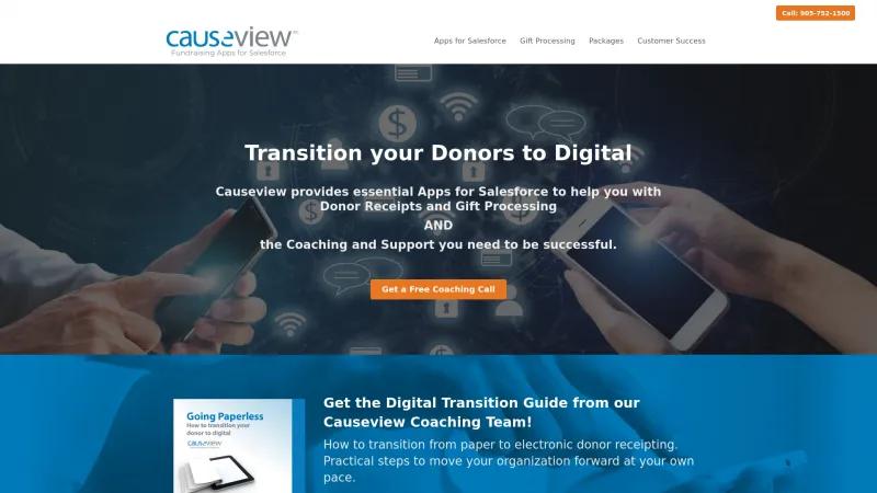 Homepage of Causeview