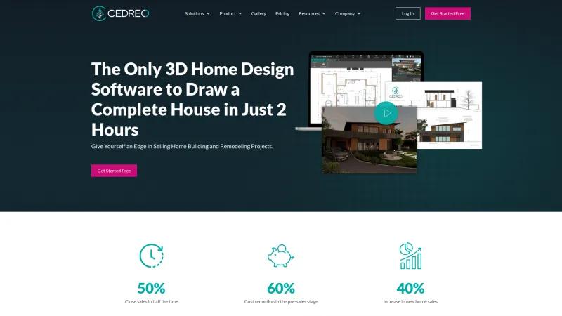 Homepage of Cedreo