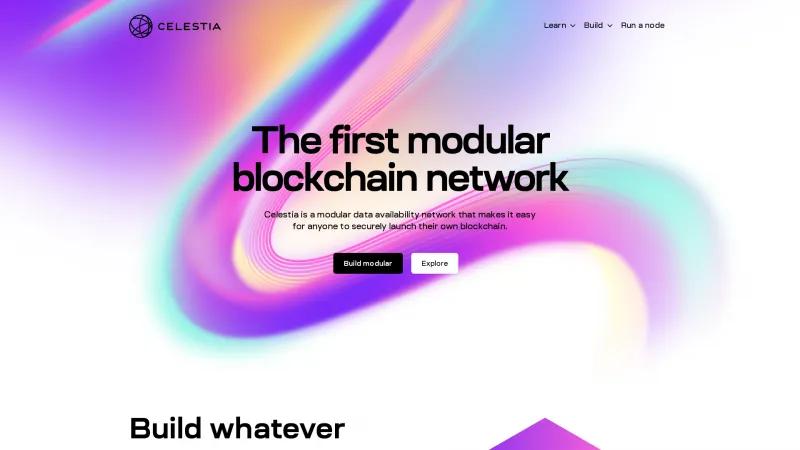 Homepage of Celestia