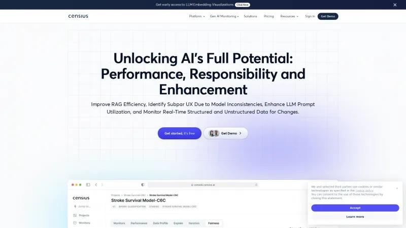 Homepage of Censius AI Observability Platform