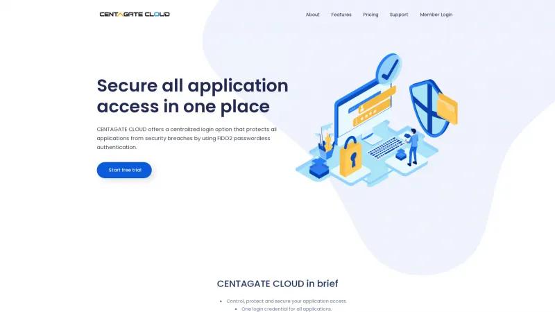 Homepage of Centagate Cloud