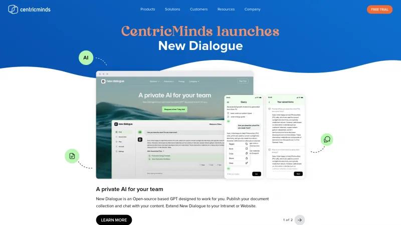 Homepage of CentricMinds