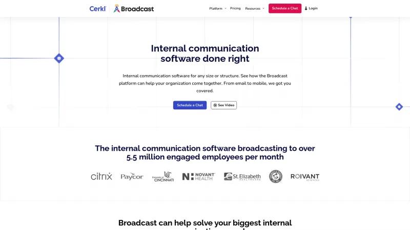 Homepage of Cerkl Broadcast