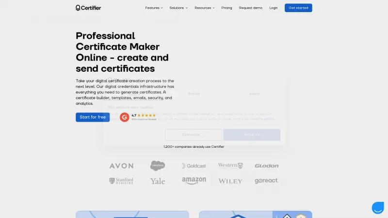 Homepage of Certifier