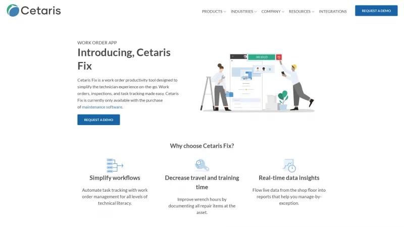 Homepage of Cetaris Fix