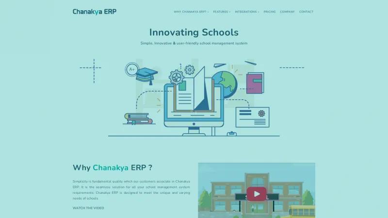 Homepage of Chanakya ERP