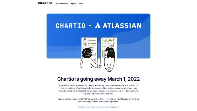 Homepage of Chartio