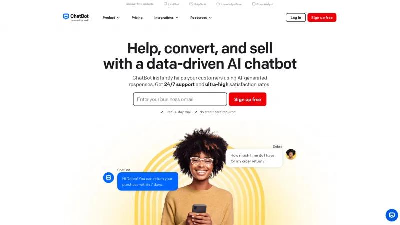 Homepage of ChatBot